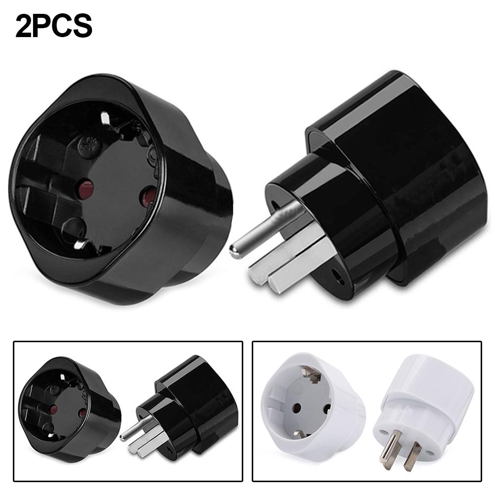 2 Stück EU-Steckdosenadapter Reisekonverter US- zu EU-Stecker Eurostecker-Konverter Elektrischer Adapter Steckdose Stromladegerät