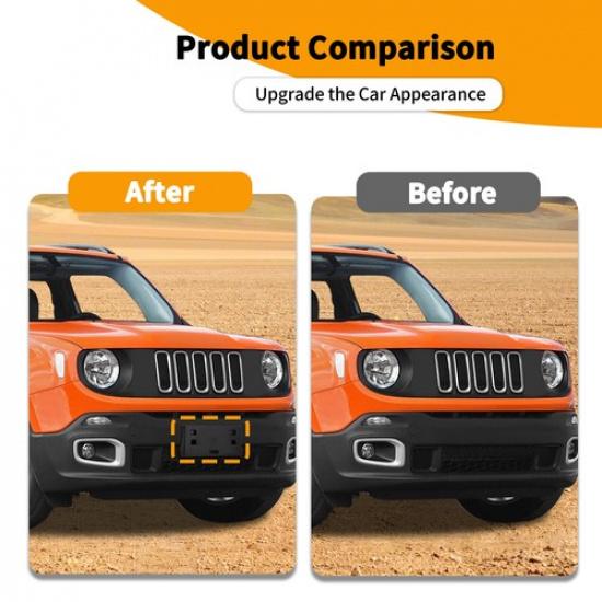 Front License Plate Bracket Holder Bumper Mount Nameplate for Jeep Renegade15-18