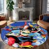 1pc UFO Robot Grendizer7 Print Round Carpet Chair Round Carpet Suitable for Bedroom Living Room Home Decorative Carpet
