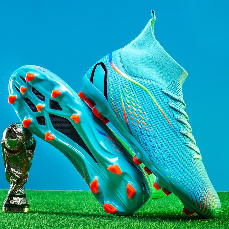 World Cup high-top football shoes boys and girls TF broken nails AG long nails adult grass training shoes