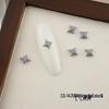 Luxurious Zircon Four-Leaf Clover Nail Art: White K Gold Heart Accessories