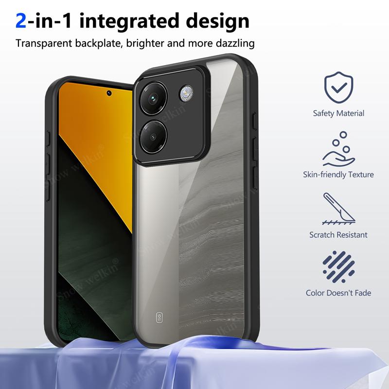 Průhledný silikonový kryt pro Xiaomi Poco M7 PocoM7 Pro Plus M7Pro 5G PC zadní díl TPU nárazník Nárazuvzdorný průhledný kryt na telefon
