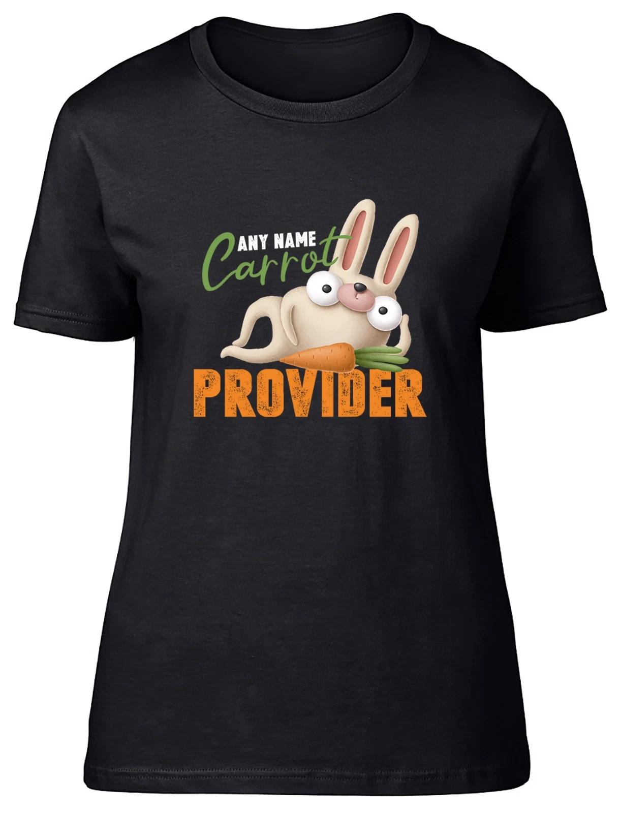 Personalised Carrot Provider Rabbit Lover Womens T-Shirt Ladies Gift Tee M