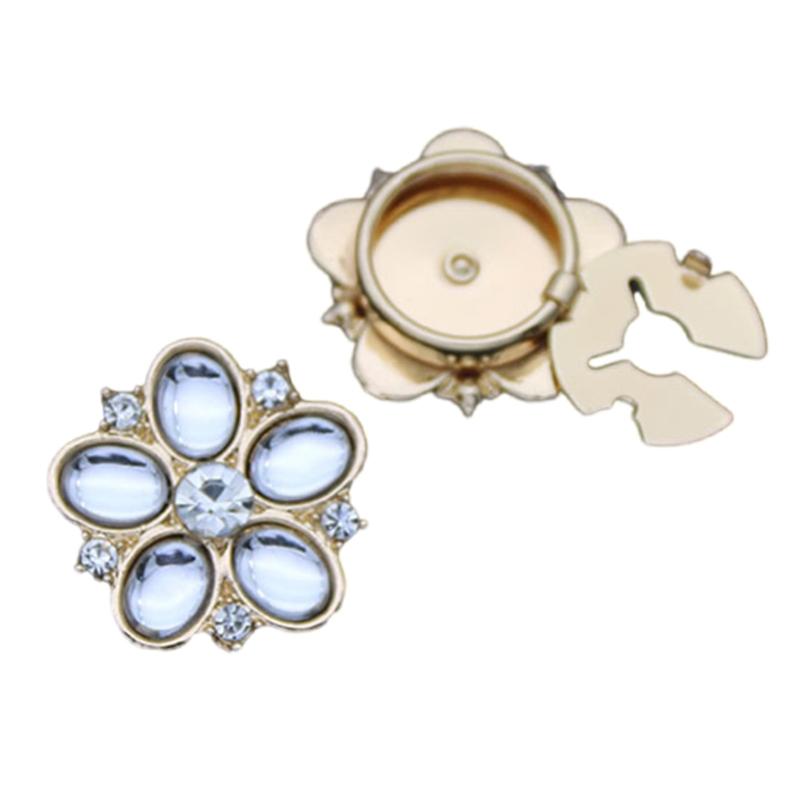 Rhinestones Flower Button Cover For Shirt Elegant Cuff Button Detachable Sleeve Button Accessories for Formal Outfit