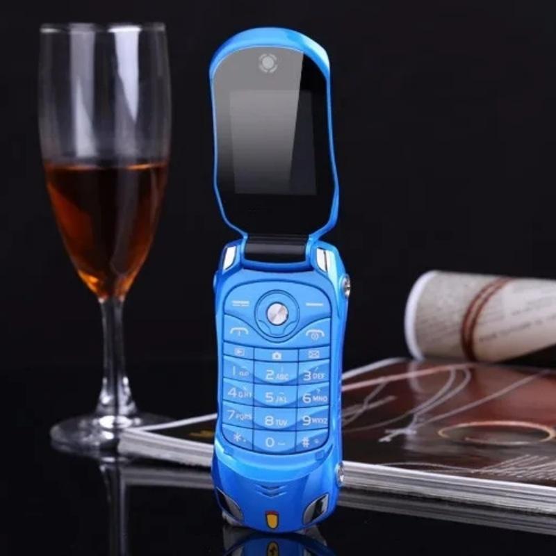 Newmind F15 Kapaklı Telefon 2G GSM Çift SIM Mini Spor Araba Modeli Cep Telefonu Kilitsiz Tuş Takımı Mobil Destek Kamera El Feneri