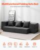 Folding Sofa Bed 3-in-1 Foldable Couch Bed with 3 Pillows Dark Grey Twin