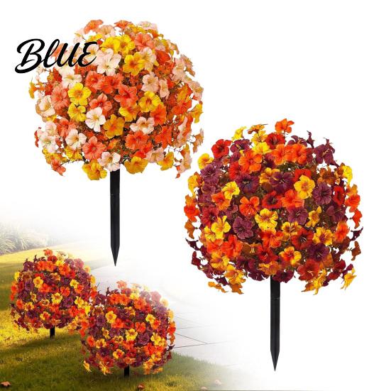 Lifelike Faux Flowers for Every Season Artificial Fall Outdoors Fake Autumn Topiary Ball UV Resistant Mums with Ground Natural Looking Greenery