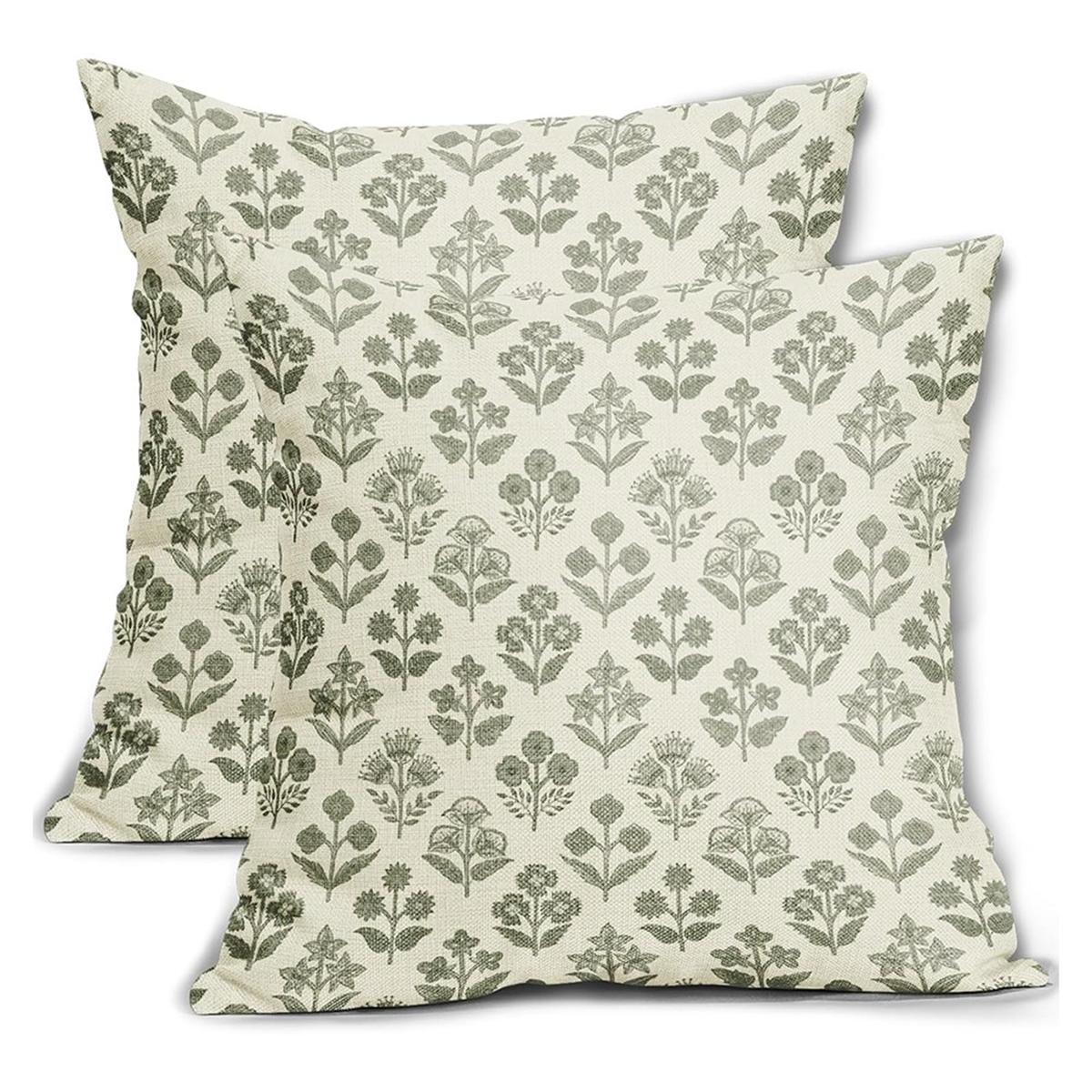 Новые декоративные наволочки с цветочным принтом 45x45 см набор из 2 шт Декоративные наволочки для диванных подушек с винтажным узором China Mainland 3870₽