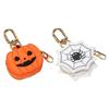 Small Coin Purse Keychain for Women Pumpkin Spiders Web Coin Pouch with Keychain Bag Charms Accessories Gift for Womens