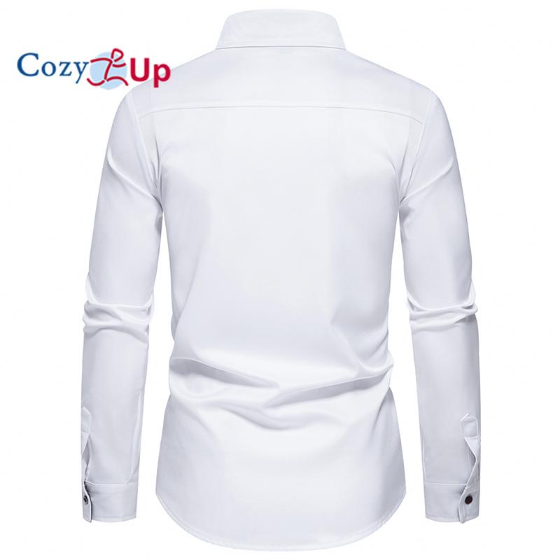 Cozy Up Herren Langarmshirt mit Dreiecksausschnitt und Tasche in Kontrastfarbe