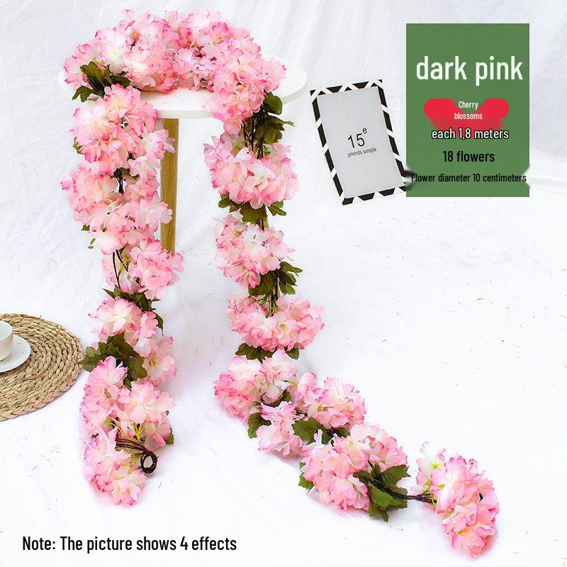 Artificial Rose Vine Garland for Air Conditioning Pipe Decoration