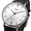 Casio Quartz Ladies Wristwatch LTP-VT01L-7B1 Silver Black Leather Band