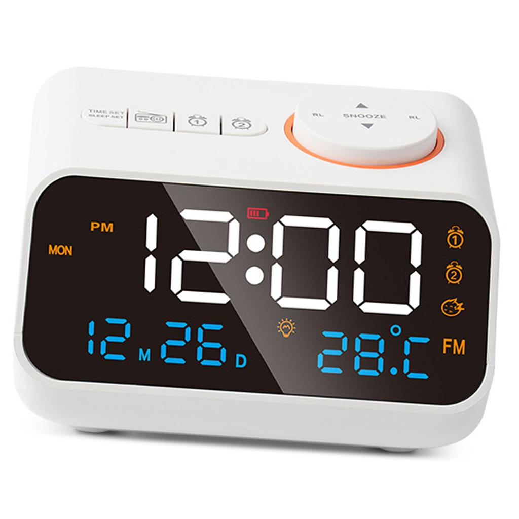 Alarm Clock Radio Multifunctional LED Music Timing Rechargeable FM Radio Alarm Clock for Home
