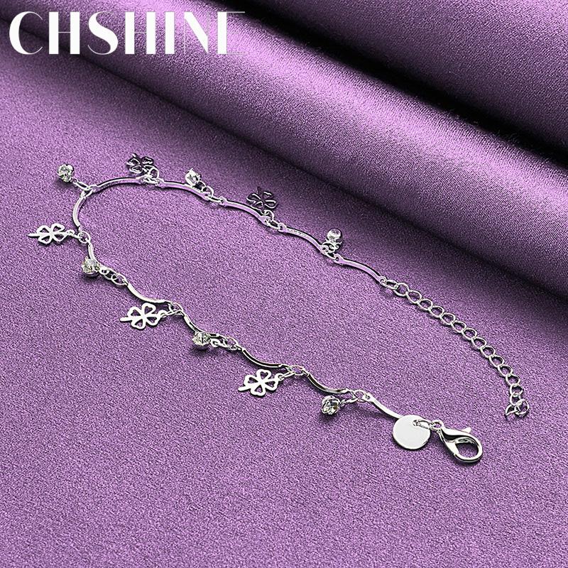 CHSHINE 925 Sterling Silver Clover Charm Bracelet For Women Wedding Party Fashion Chain Jewelry