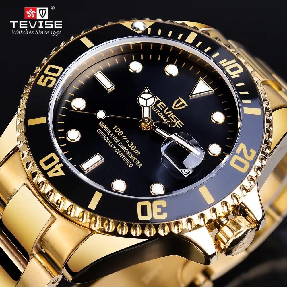 TEVISE Men`s Automatic Mechanical Watch Blue