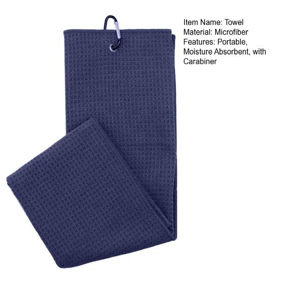 Golfový ručník s karabinou Absorpční mikrovláknový ručník Vaflová struktura Golfová utěrka se sponou na vozík, hole nebo bag Golfové příslušenství Čištění