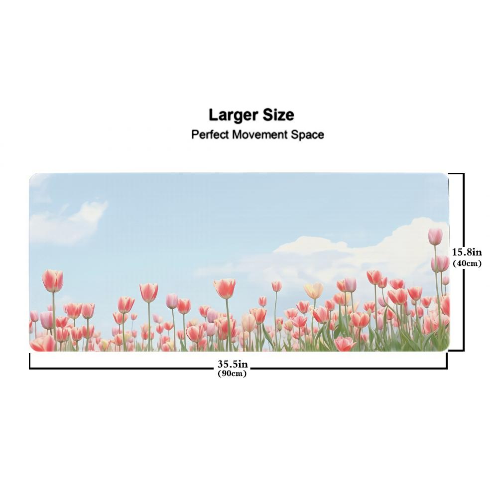 Anime Tulpenfeld Mauspads 500X1000 mm Großes Gaming-Mauspad Gamer XL Gummi Otaku Tastaturunterlage Laptop Schreibtischmatte