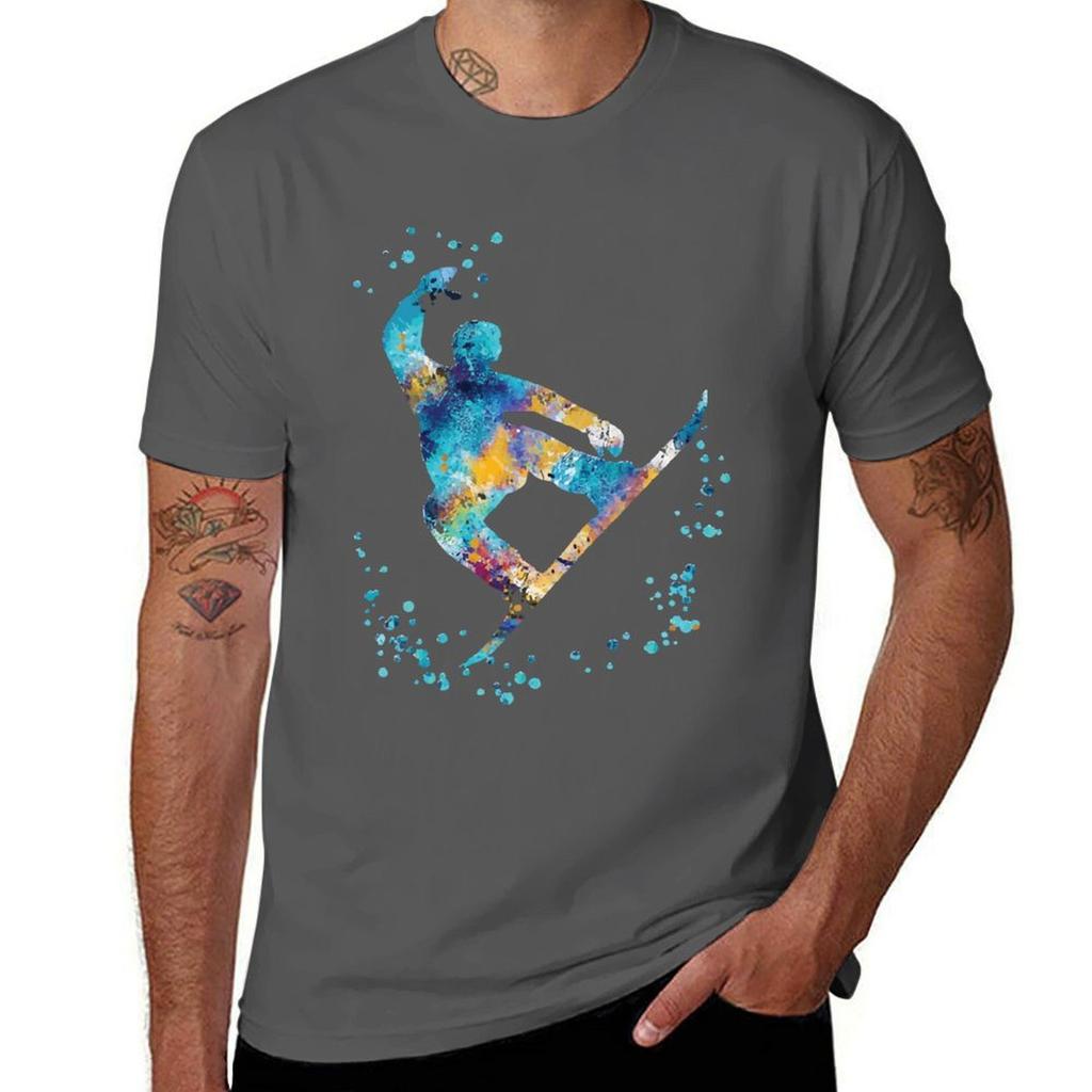 Snowboard Tshirt Casual Fashion Short Sleeve Cotton Tshirt