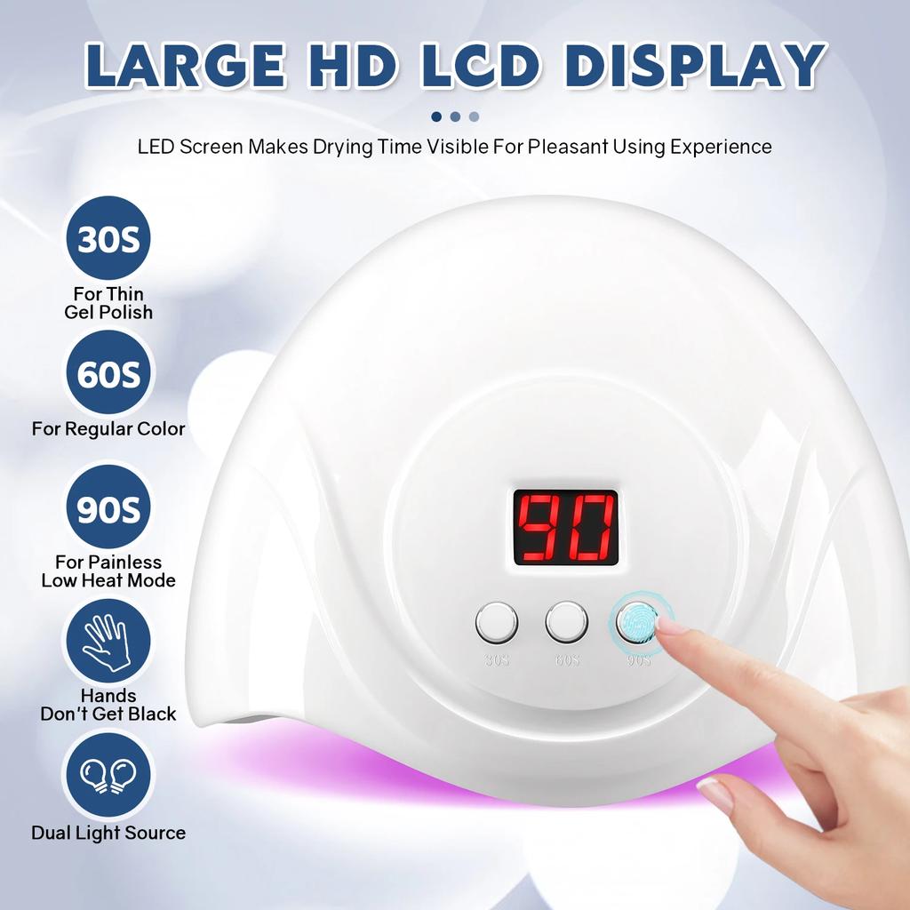 72W UV LED Nail Drying Lamp For Curing All Nail Gel Polish 24LEDS Nail Dryer With Automatic Sensor Professional Salon Art Tools