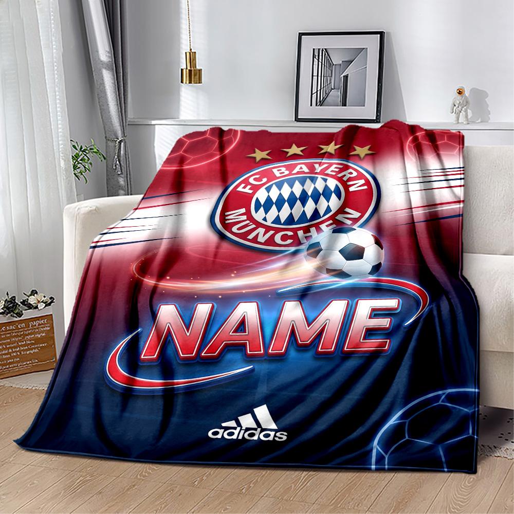 Bayern Munich Jersey Personalized Text Blanket Multi-purpose Customizable Blanket Soft & Cozy for Seaside Nap Home Decor Living Room for All Occasions