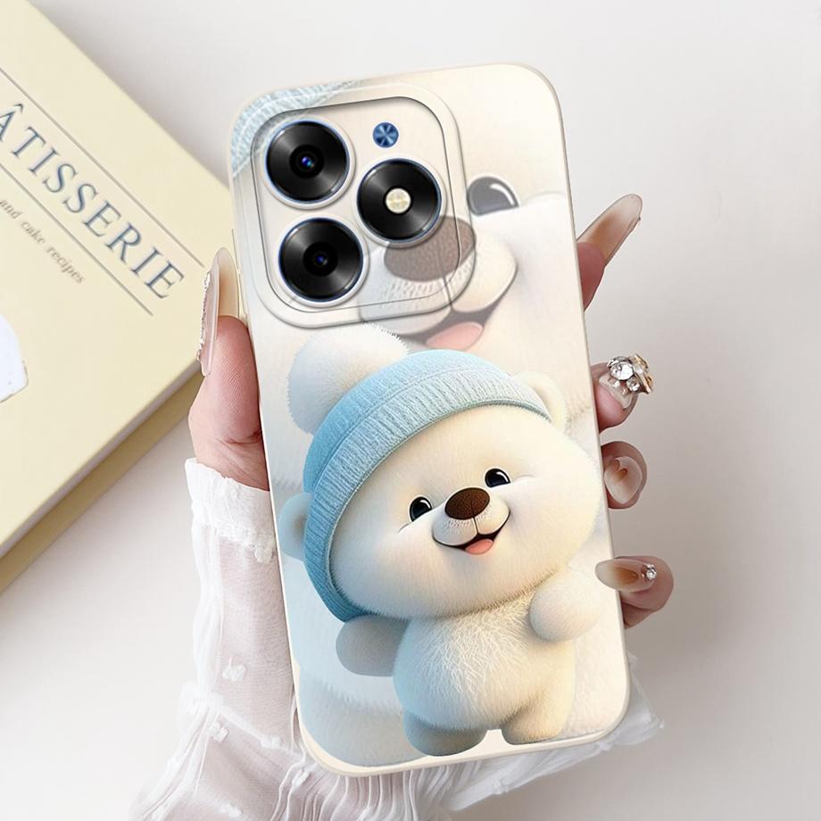 For Tecno Spark Go 2024 Case Tecno Spark 20c 20 Pop 8 Funda Aesthetic Cartoon Panda Rabbit Camera Protection Matte Soft Cover