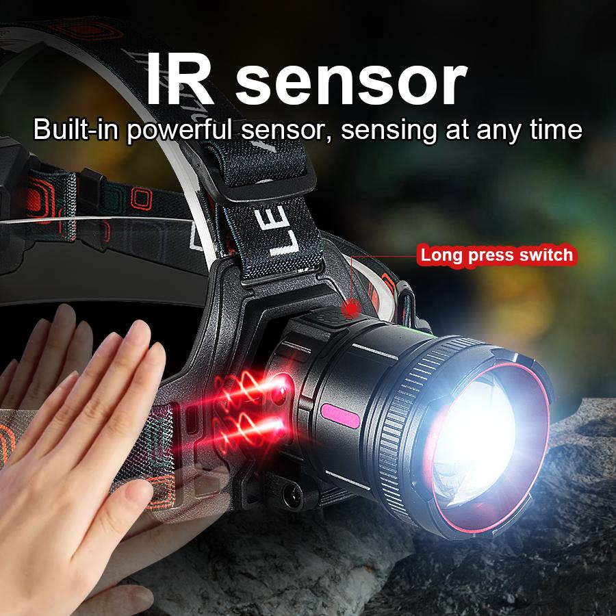 2026 LED Sensor Headlight Super Bright 1000M Headlamp Most Powerful Head Flashlight Waterproof Outdoor Fishing Lantern