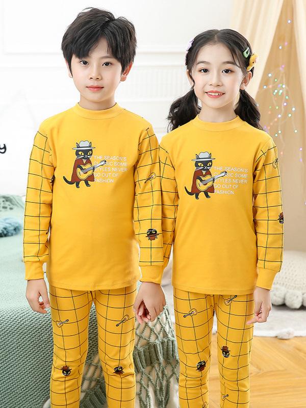 Boys' & Girls' Cotton Warm Underwear Set - Autumn Pajamas & Base Layer for Toddlers