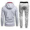 Men's Zip Hoodie Sweatsuit Set with Long Sleeve Top and Pants for Outdoor Sport Casual Wear