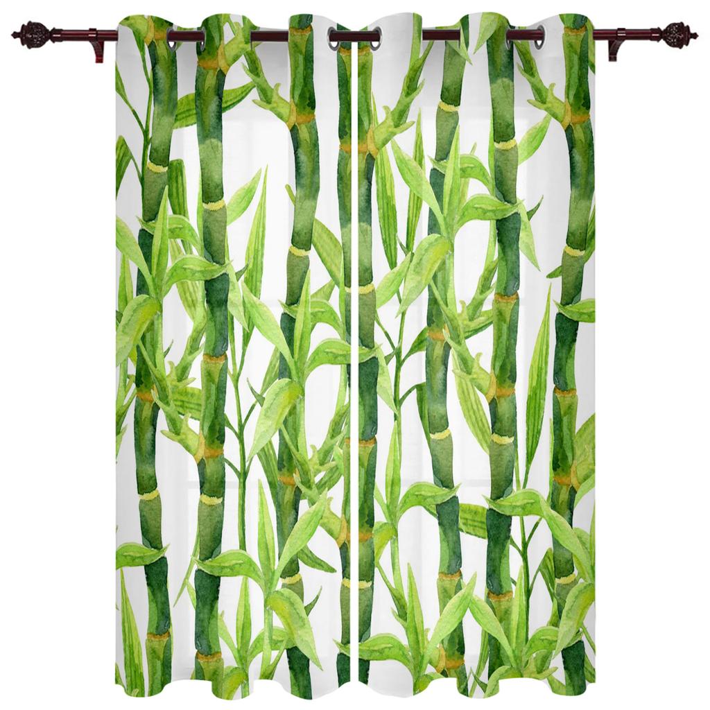 Gold Leaves on Black Background Window Curtain for Living Room Bedroom Home Decor Kitchen for Window Drapes