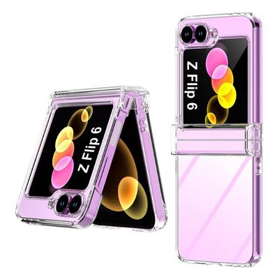 Πολυτελές Διαφανές Υπολογιστής 3 σε 1 Προστασία μεντεσέ Διαφανές κάλυμμα τηλεφώνου για τους κραδασμούς Για Samsung Z Flip 6 5 4 3 Θήκη Colorful Foldbale