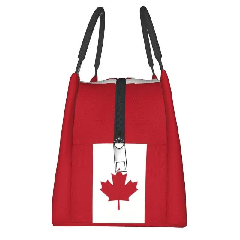 Flag Of Canada Insulated Lunch Bags for Women Portable Patriotism Cooler Thermal Lunch Box Office Picnic Travel