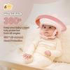 Organic Baby Head Protection Helmet GOTS Certified Bunny Adjustable Ultralight Head Guard for Crawling Pink - Cotton, Print, & Walking,