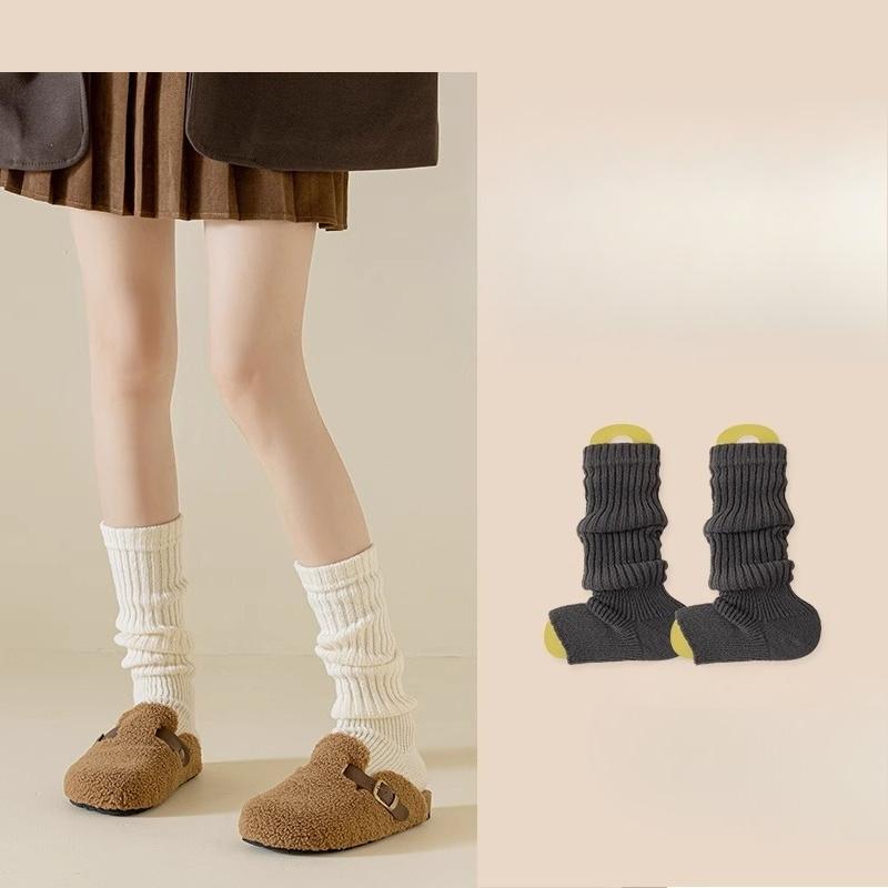 

Женские зимние плюс бархатные и толстые теплые вязаные носки с длинным ворсом 1 pair темно-серого