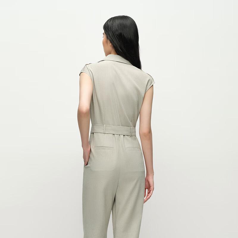 OVVOVV Women's Casual Belted Jumpsuit