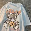 Relax Oneself Teddy Bear Men Women T-Shirt Street Cotton T Shirt Crewneck Breathable Tops Loose Summer T Shirt Crewneck Fashion