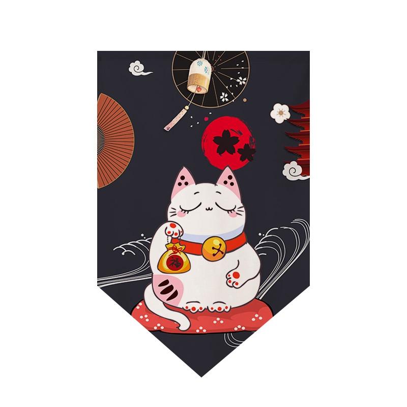 Japanese Curtain Sushi Restaurant Shop Hanging Short Curtain Doorway Triangle Flag Kitchen Noren Rideau Cortinas Home Decor
