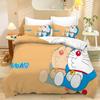 Home Textiles Three-Piece Cute Jingle Cat Cartoon Digital Printing Quilt Pillowcase Bedding