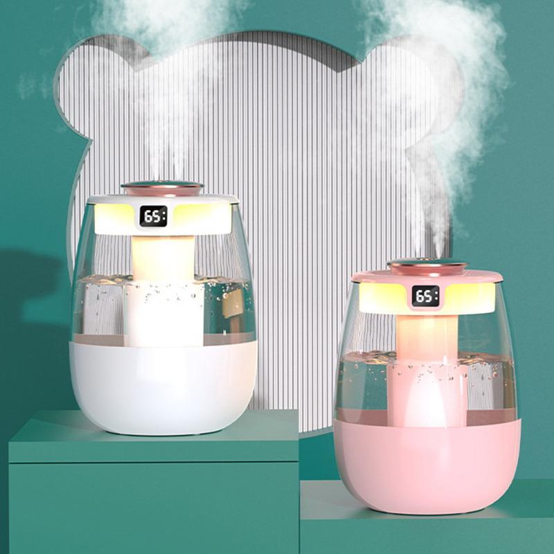 Air Humidifier 1300Ml Aroma Humidifier Double Spray Port Essential Oil Diffuser Usb Water Humidifier With Light For Home Office
