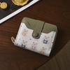 Cute Bear Print Women Wallet Short Zipper Coin Purse PU Leather Bifold Wallet Card Holder Small Clutch Wallet for Girls