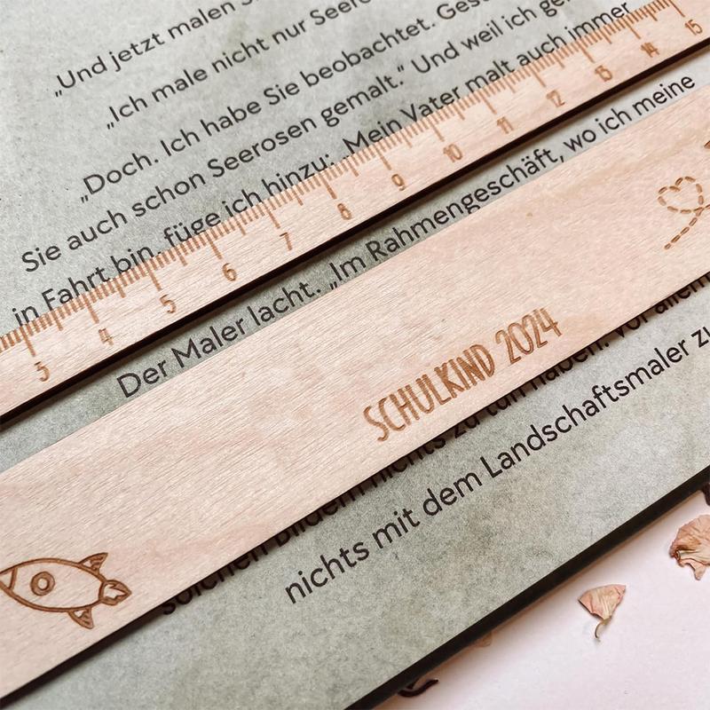 Measuring Ruler Guided Reading Strips Wooden Reading Tracking Rulers Text Guide for Children Students Teachers Accessories