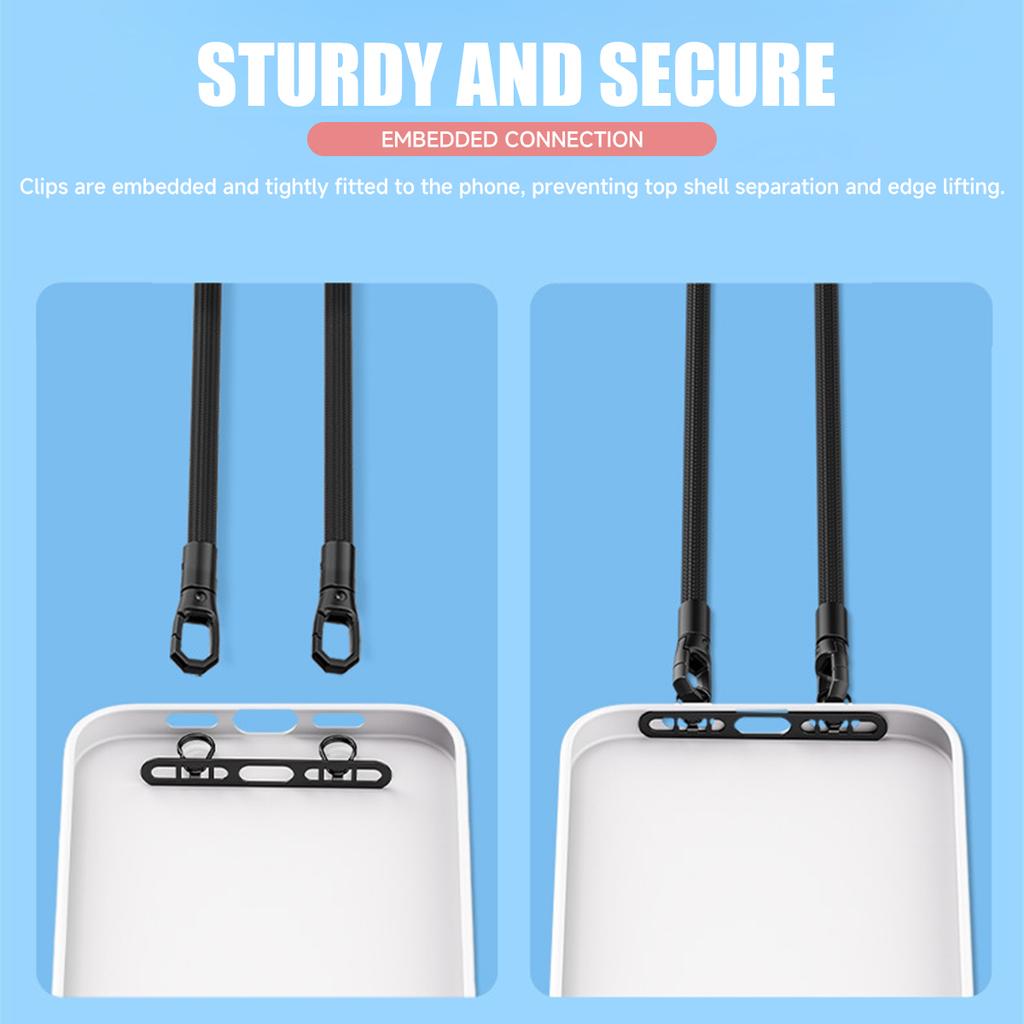 1pcs Stainless Steel Mobile Phone Lanyard Patch Side Hanging Clip Double Buckle Phone Straps Gasket Metal Connect Piece for