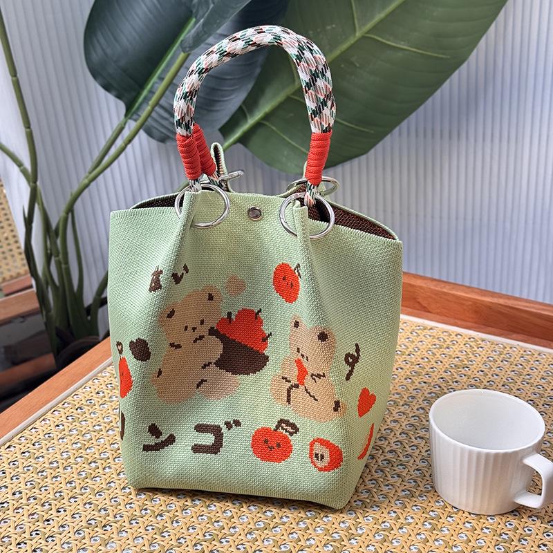Southeast Asia Trendy Knitted Buckle Handbag - Large Capacity Commuter Tote
