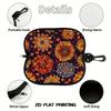 2D-Vintage Autumn Floral Pattern Sunglasses Case, Zipper Eyeglasses Protective Holder, Portable Zipper Travel Spectacle Pouch for Women Men