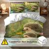 3pcs Cartoon Cute Hedgehog Flower Perfect Duvet Cover Set Soft Comfortable Breathable Bedding Set Suitable for All Seasons