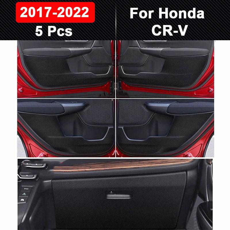 Car Door Anti Kick Pad Protection for Honda CR-V 2012- Carbon Fiber Patterned Leather Anti-Dirty Stickers Accessories