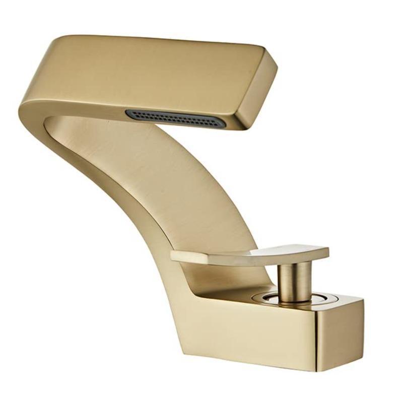 Waterfall Bathroom Sink Faucet, Modern Single Handle Hot and Cold Water Mixer Tap for Bathroom Restroom Vanity Lavatory