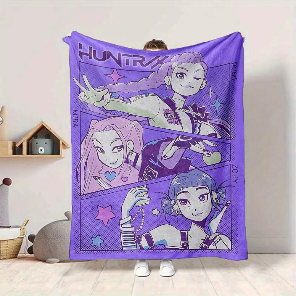 1pc HunterX Soft Comfortable Blanket Digital Print, All Season Multipurpose Knit Fabric Bedding, Office, Sofa Home Decor Blanket