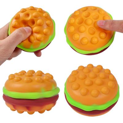 Nový hamburger Popit Squishy Fidget Toy Press Bubble Dekompresní míček Odlehčení stresu Squishies Panenka proti stresu Dárek pro děti