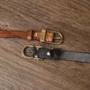 Thin Belt Women's Retro Washed Distressed Genuine Leather Pure Cowhide Trendy Wild Women's Narrow Belt