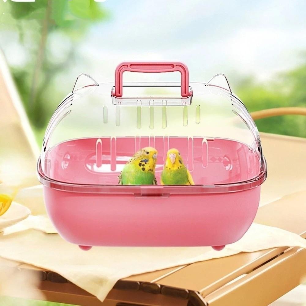 Transparent Cover Hamster Carrier Box Large Space Double Layer Travel Hamster Cage Ventilation Slots Escape Proof Hamster Villa